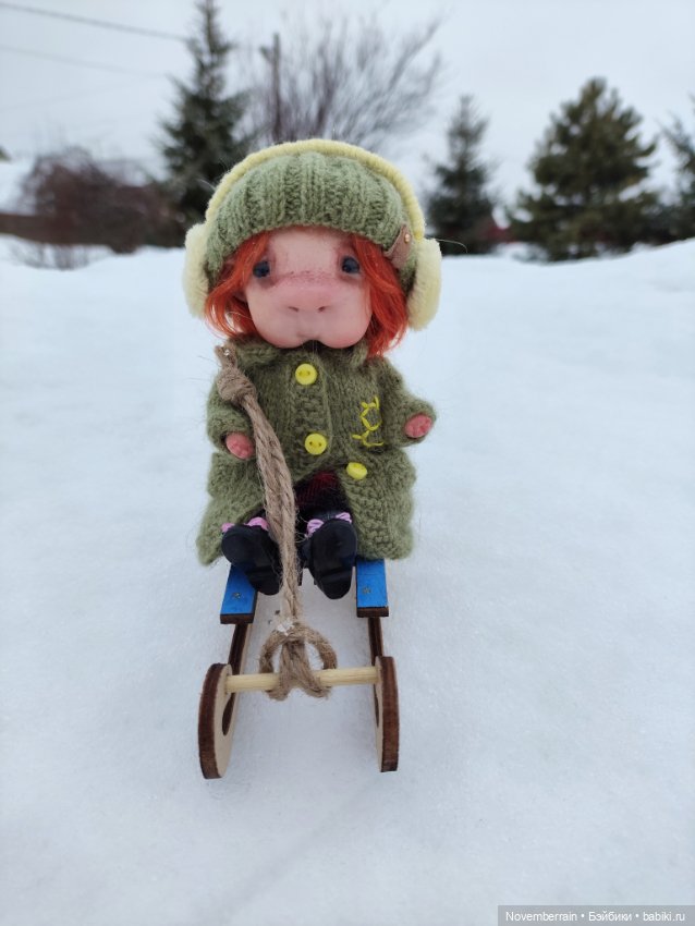 На саночках — Домашние фото авторских кукол: личные коллекции