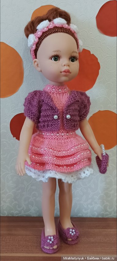 Одежда для куклы.Вязаная одежда для куклы Паола Рейна