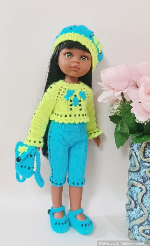 Одежда для куклы.Вязаная одежда для куклы Паола Рейна