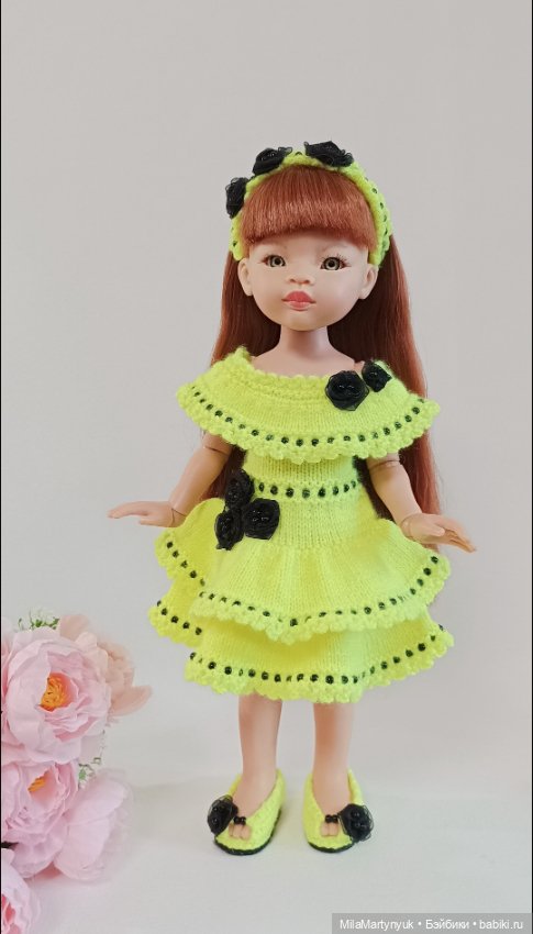 Одежда для куклы.Вязаная одежда для куклы Паола Рейна