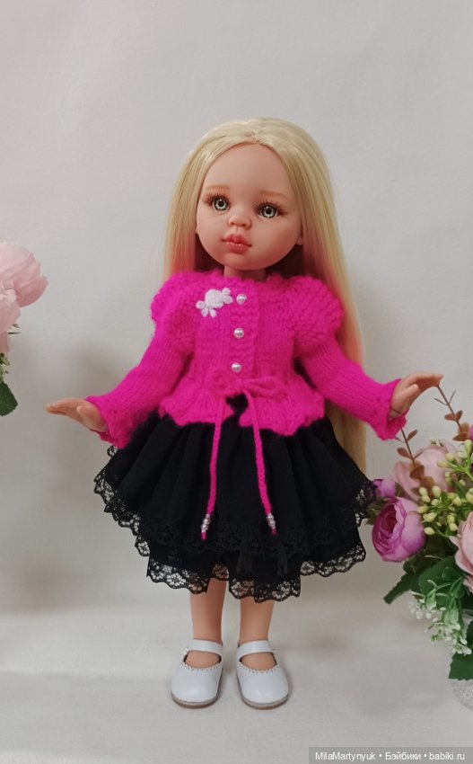 Одежда для куклы.Вязаная одежда для куклы Паола Рейна