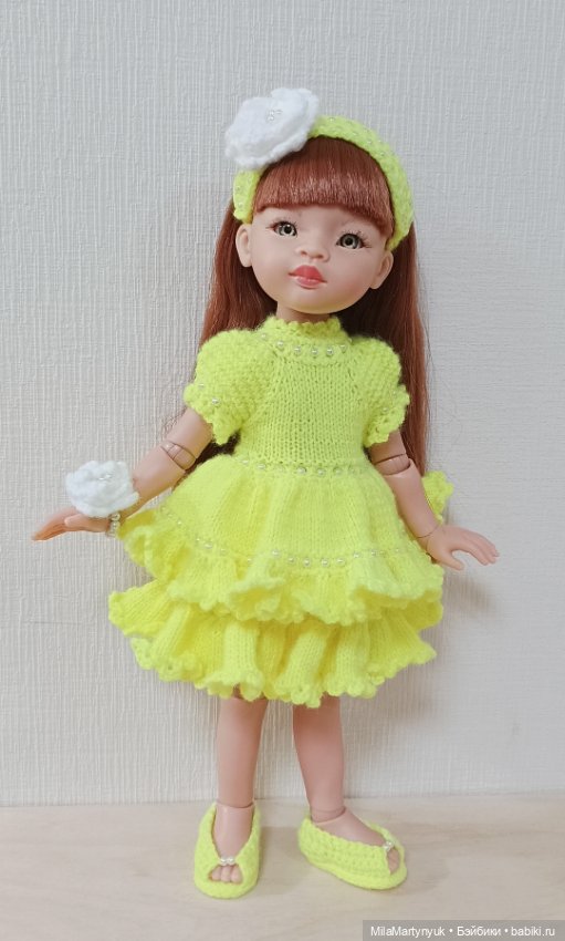 Одежда для куклы.Вязаная одежда для куклы Паола Рейна