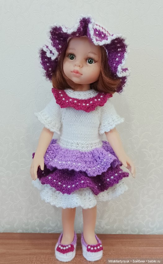 Одежда для куклы.Вязаная одежда для куклы Паола Рейна