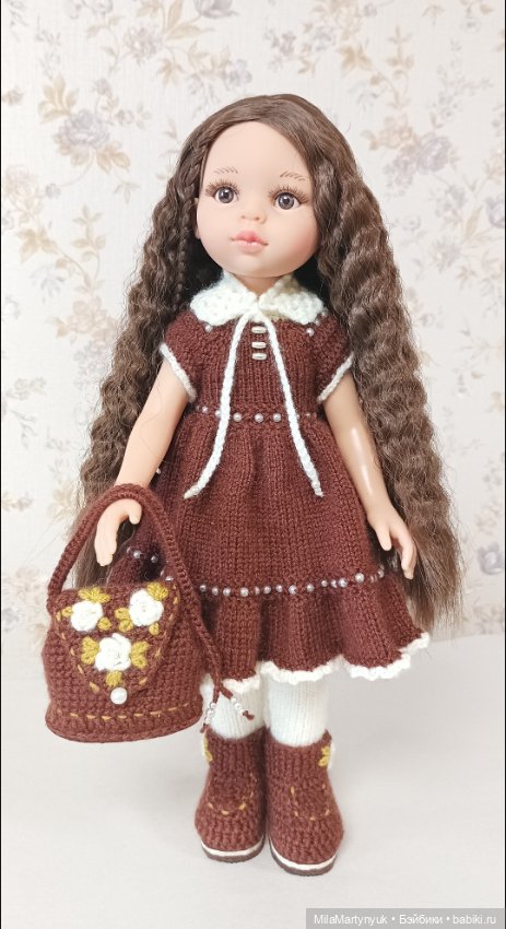 Одежда для куклы.Вязаная одежда для куклы Паола Рейна