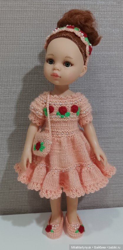 Одежда для куклы.Вязаная одежда для куклы Паола Рейна