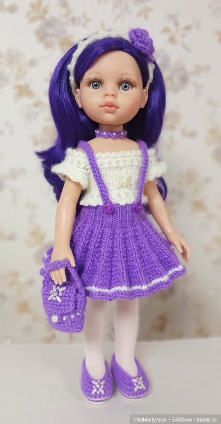 Одежда для куклы.Вязаная одежда для куклы Паола Рейна