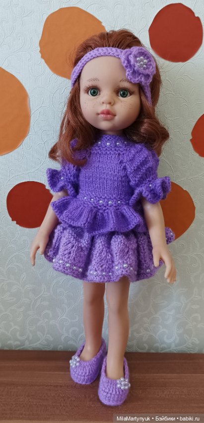 Одежда для куклы.Вязаная одежда для куклы Паола Рейна