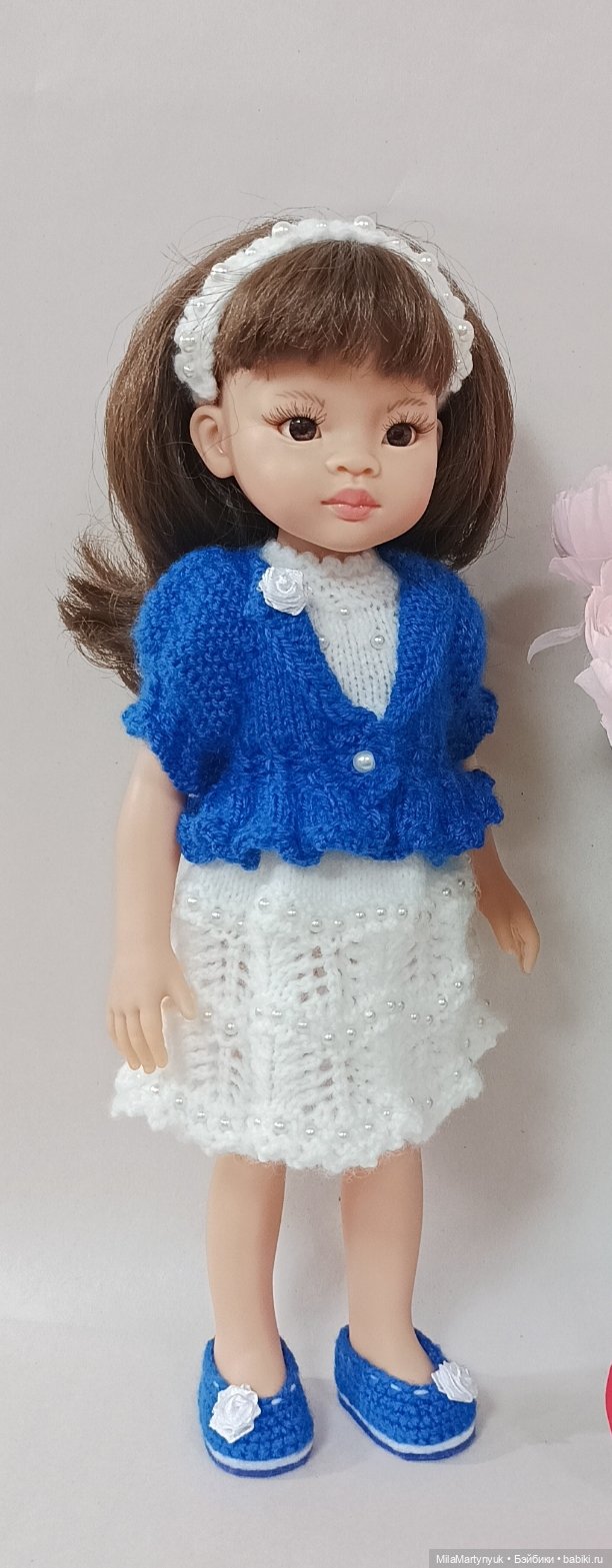Одежда для куклы.Вязаная одежда для куклы Паола Рейна