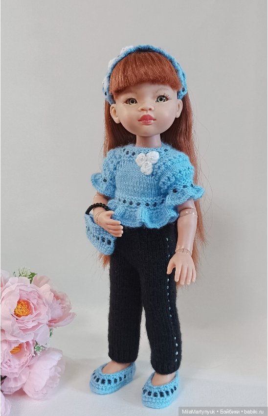 Одежда для куклы.Вязаная одежда для куклы Паола Рейна