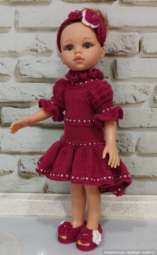 Одежда для куклы.Вязаная одежда для куклы Паола Рейна