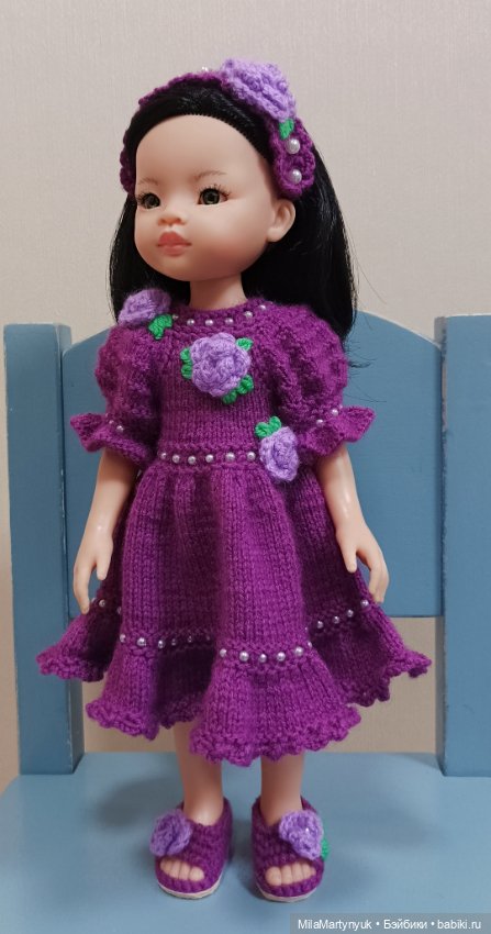 Одежда для куклы.Вязаная одежда для куклы Паола Рейна
