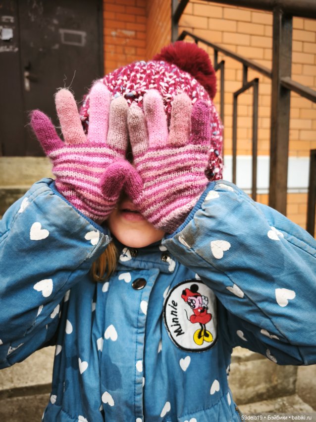 Яркие перчатки для внучки 4-х лет (фото 4)
