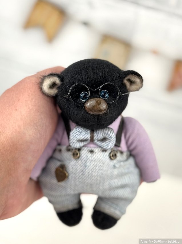 Тедди мишка Ваня с джинсовым дружочком (фото 4)