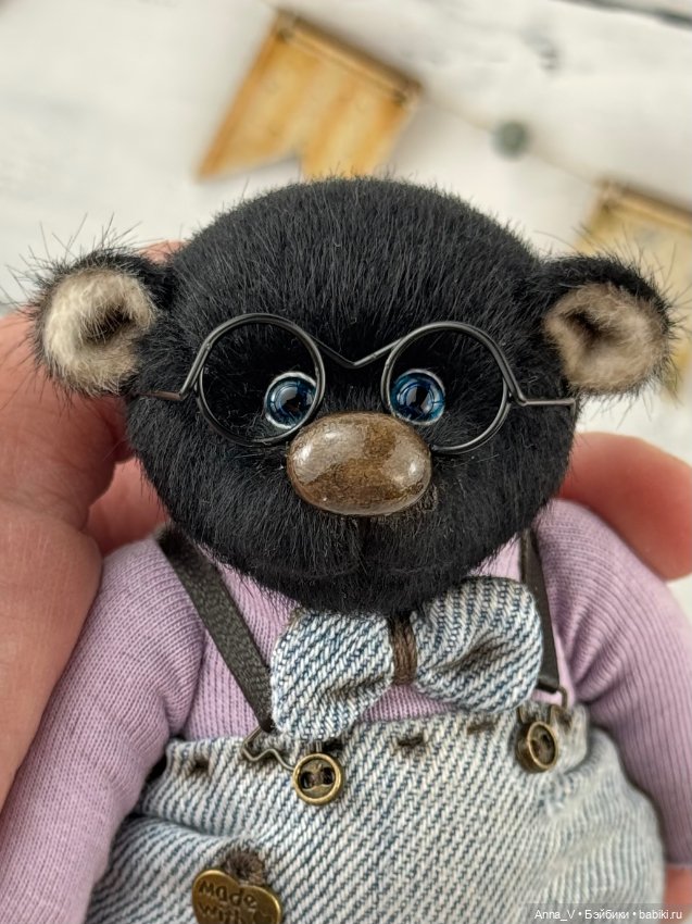 Тедди мишка Ваня с джинсовым дружочком (фото 5)