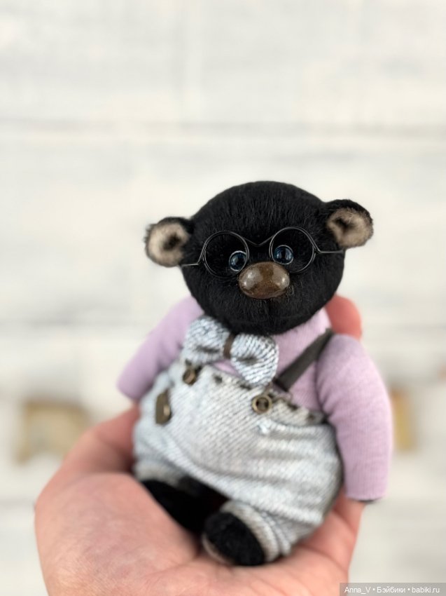 Тедди мишка Ваня с джинсовым дружочком (фото 2)