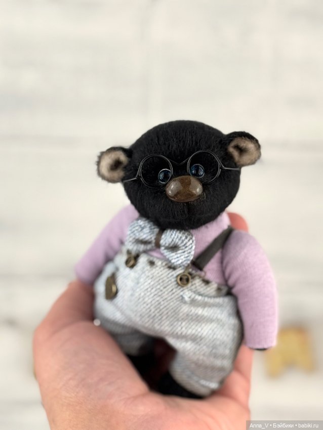 Тедди мишка Ваня с джинсовым дружочком (фото 3)