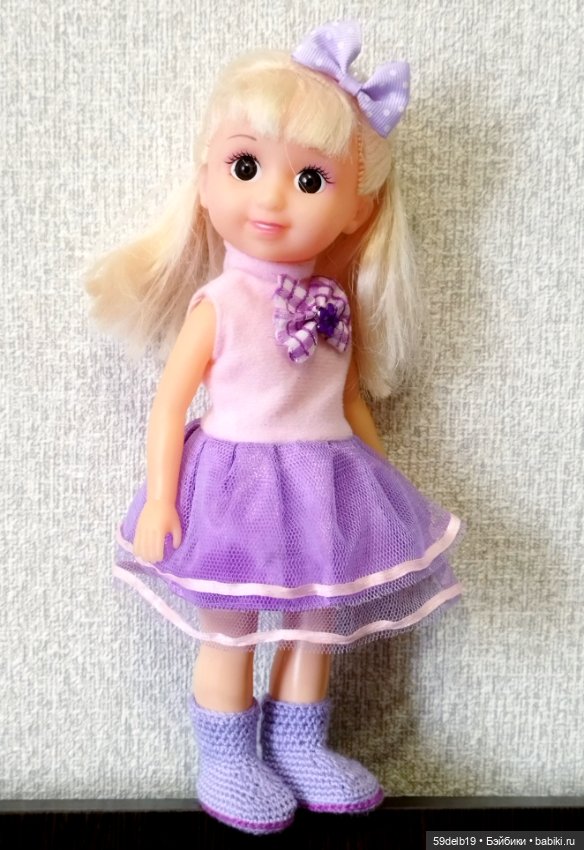 Сиреневый наряд для внучкиной куколки (фото 3)