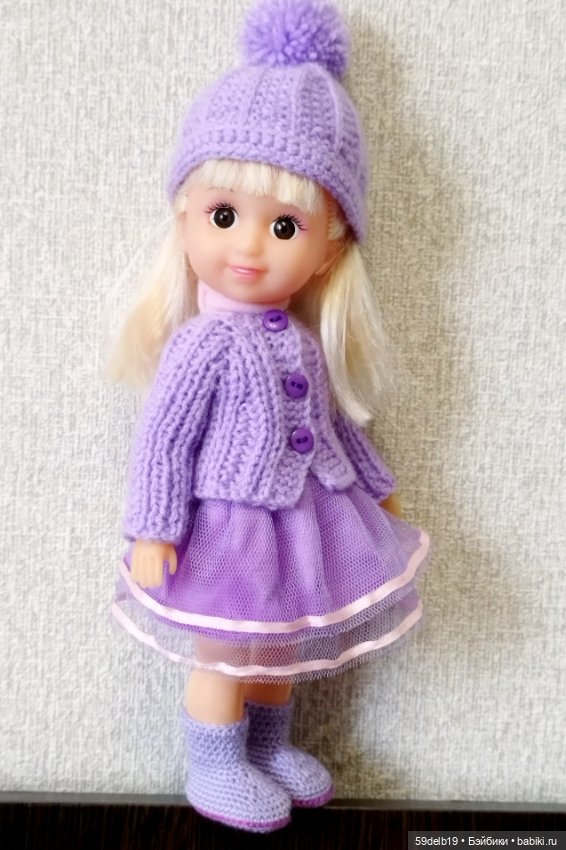 Сиреневый наряд для внучкиной куколки (фото 6)