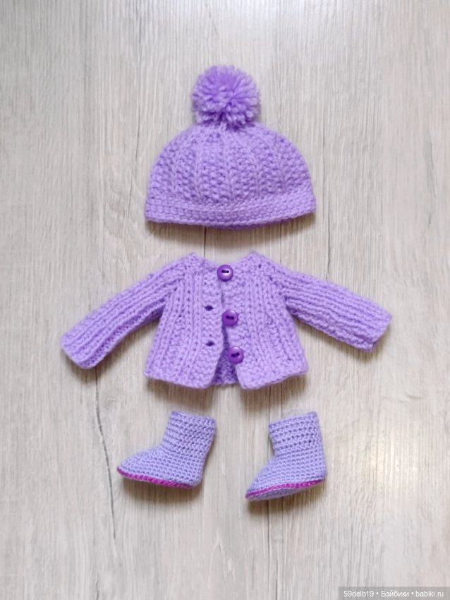 Сиреневый наряд для внучкиной куколки (фото 8)