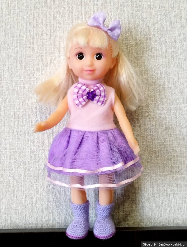 Сиреневый наряд для внучкиной куколки (фото 2)