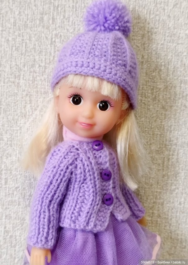 Сиреневый наряд для внучкиной куколки (фото 7)