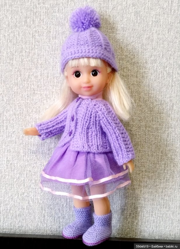 Сиреневый наряд для внучкиной куколки (фото 4)
