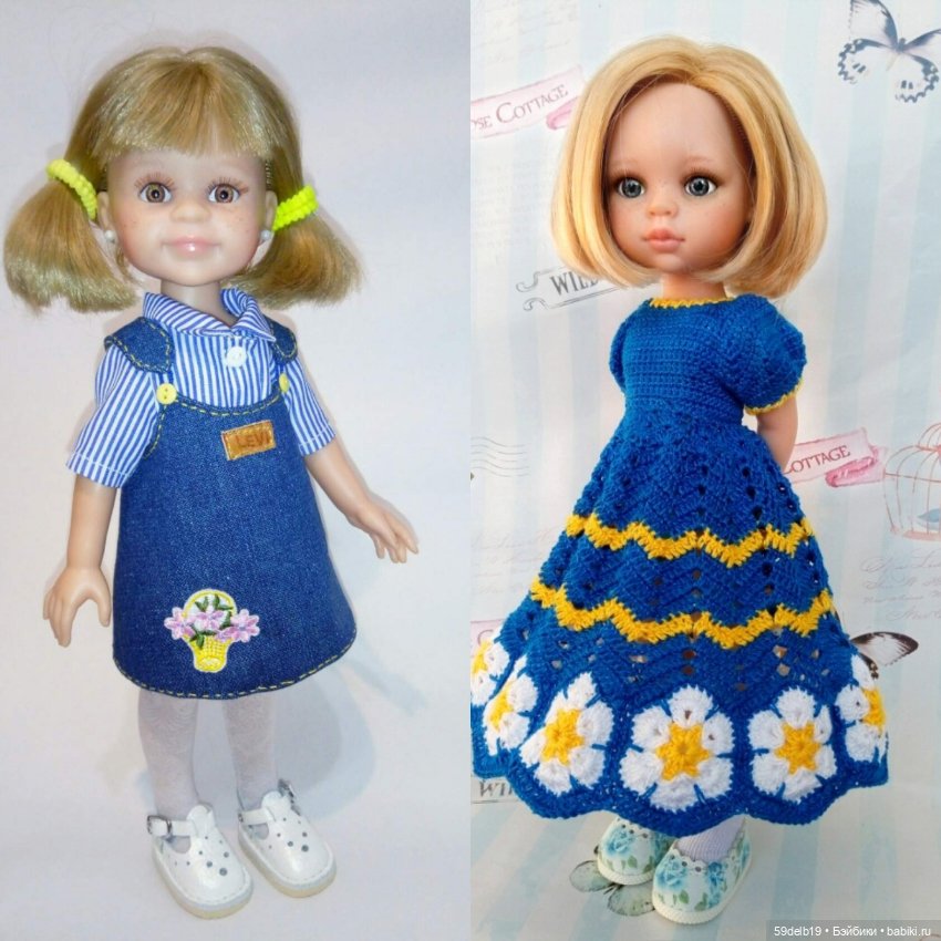 Куколки в голубом — Одежда и обувь для кукол своими руками: фото