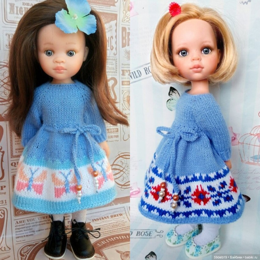 Куколки в голубом — Одежда и обувь для кукол своими руками: фото