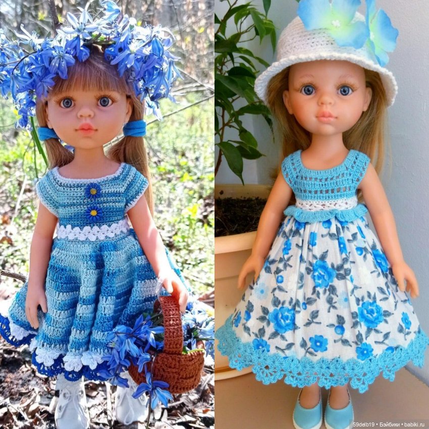 Куколки в голубом — Одежда и обувь для кукол своими руками: фото