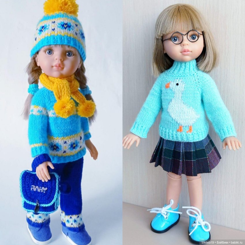 Куколки в голубом — Одежда и обувь для кукол своими руками: фото