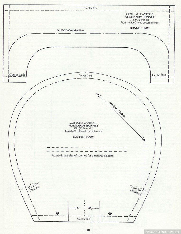 Старинные шляпки для кукол: выкройки боннетов