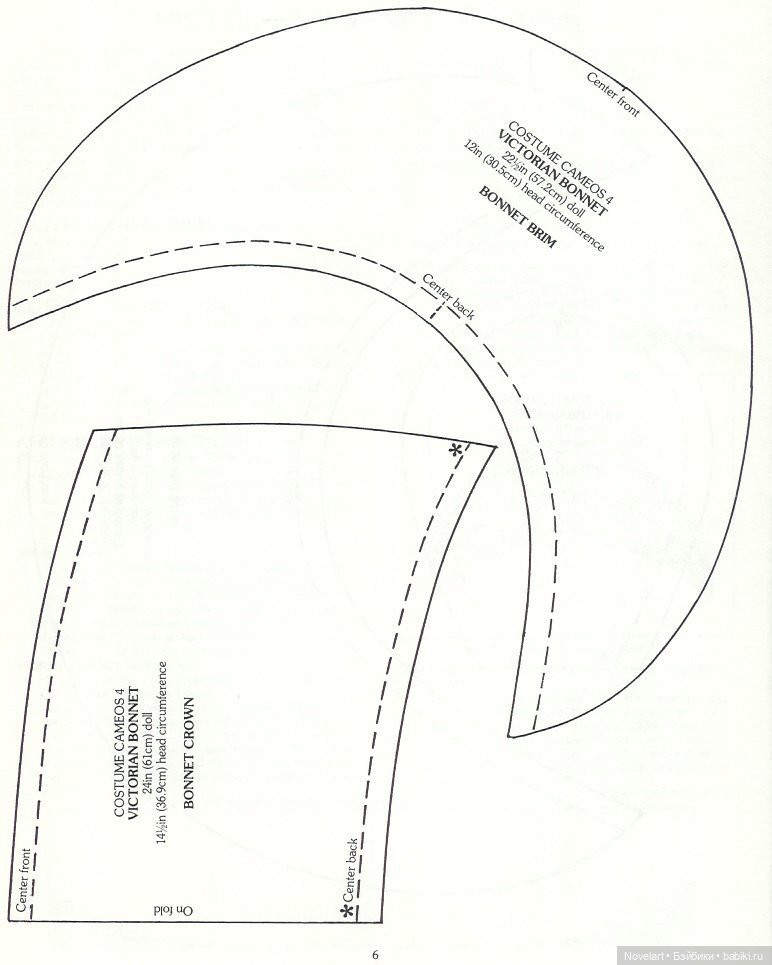 Старинные шляпки для кукол: выкройки боннетов