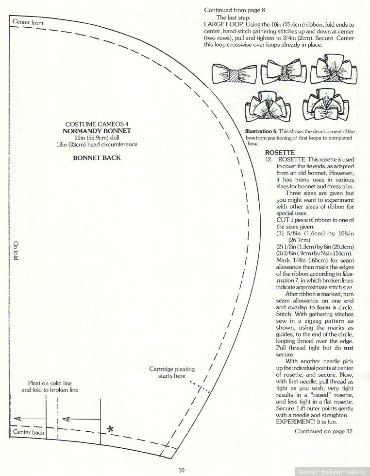 Старинные шляпки для кукол: выкройки боннетов