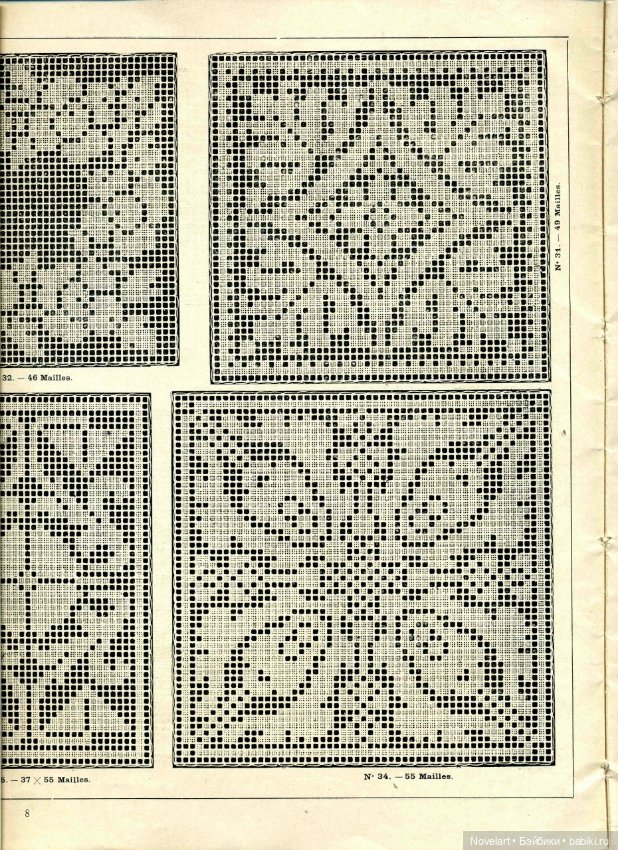 Старинная филейная вышивка. Схемы
