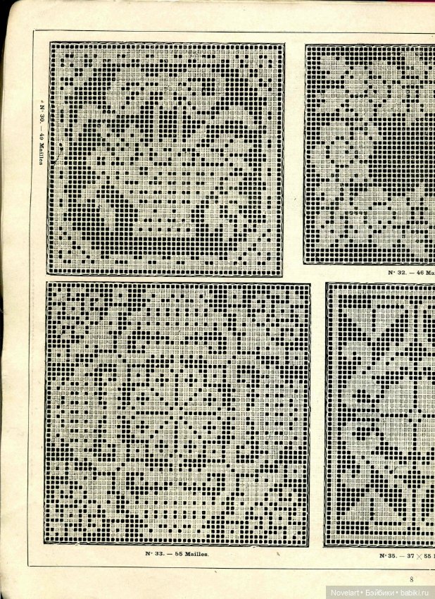 Старинная филейная вышивка. Схемы