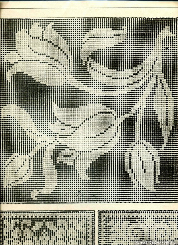 Старинная филейная вышивка. Схемы