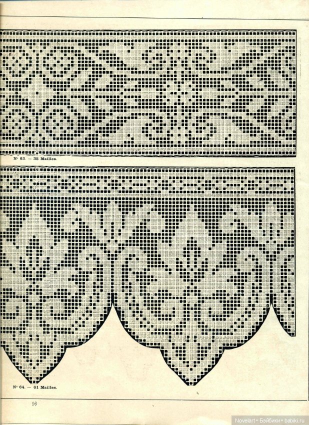 Старинная филейная вышивка. Схемы