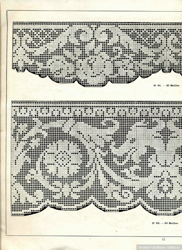 Старинная филейная вышивка. Схемы