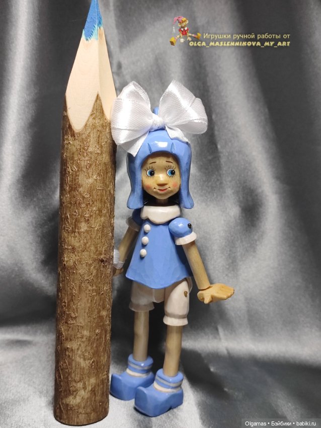 Мальвина💙 — Авторские игрушки из дерева: резьба (фото 9)