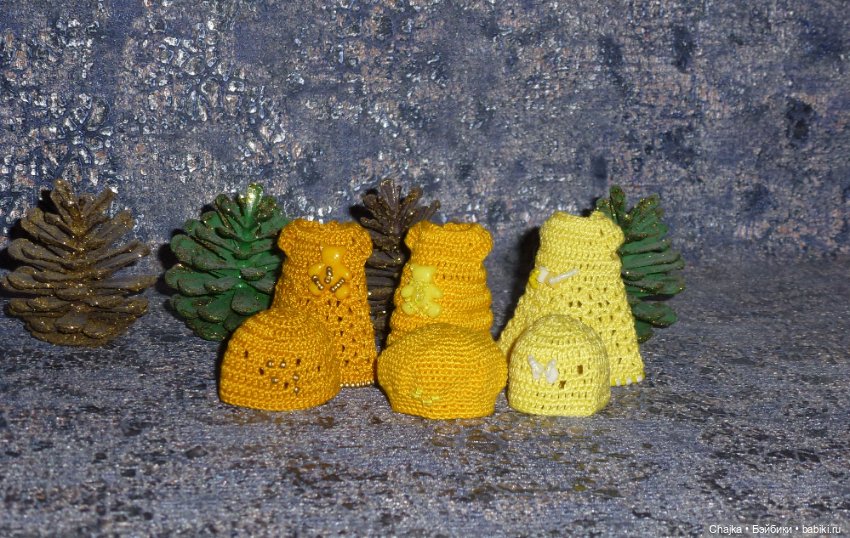 Авторские вязаные платья\наряды на кукол Chou chou 12 cm (Zapf Creation - Шу-шу - 12 см)