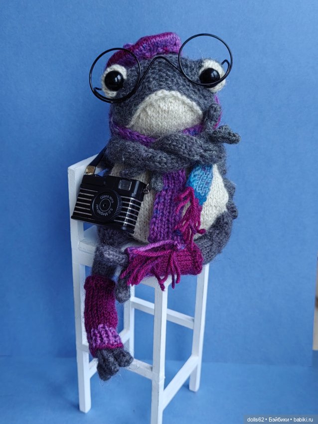 Жабка-фотограф — Вязаные игрушки и амигуруми: крючком (фото 3)