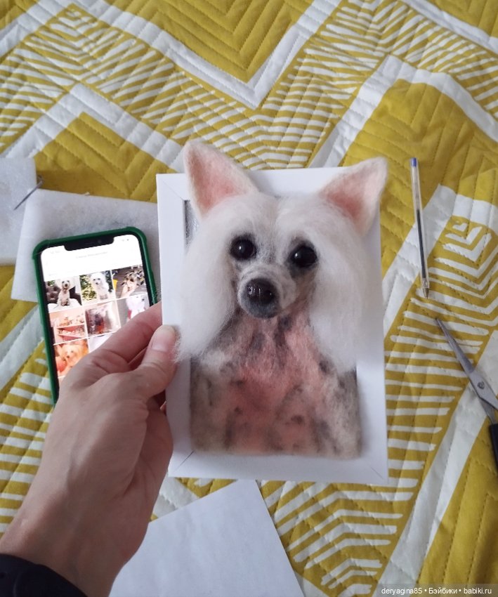 Портрет в процессе — Валяные игрушки из шерсти: сухое валяние (фото 9)