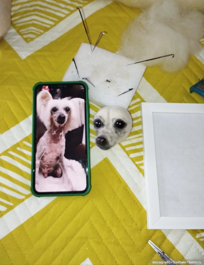 Портрет в процессе — Валяные игрушки из шерсти: сухое валяние (фото 4)