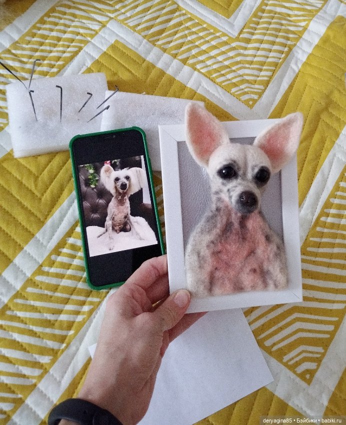 Портрет в процессе — Валяные игрушки из шерсти: сухое валяние (фото 7)