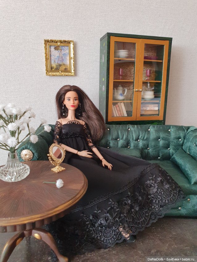 Изумрудный диван — Мебель для кукол и домиков: фото