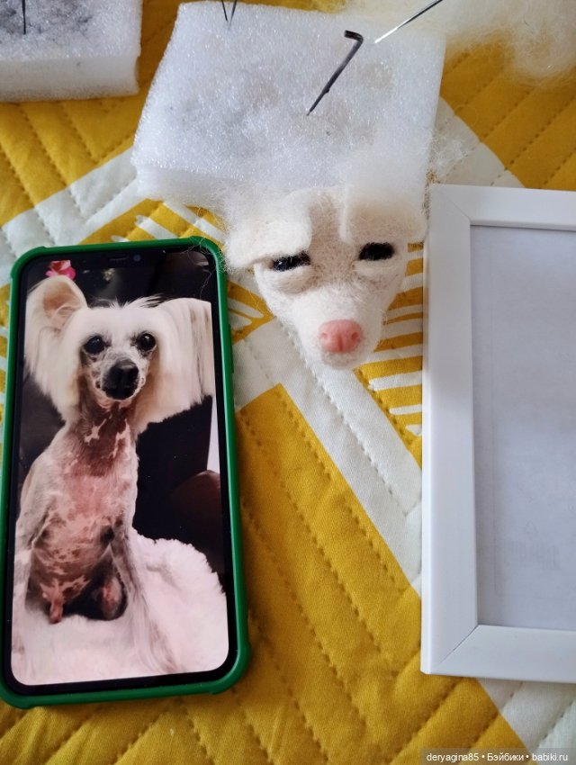 Портрет в процессе — Валяные игрушки из шерсти: сухое валяние (фото 2)