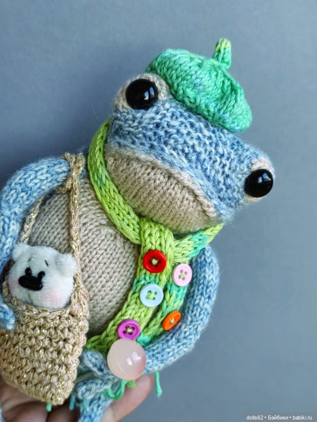 Жабка Клёпа — Вязаные игрушки и амигуруми: крючком