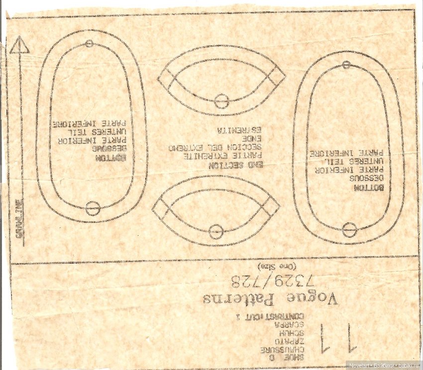 Выкройки кукольной обуви, старый журнал Vogue craft
