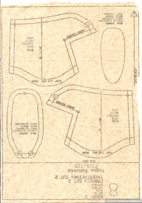 Выкройки кукольной обуви, старый журнал Vogue craft