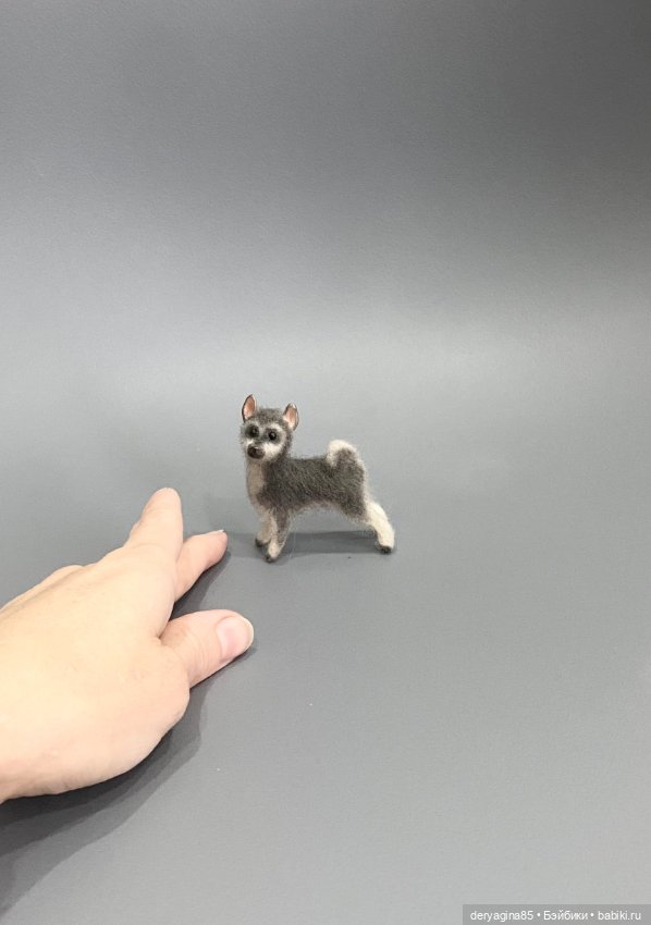 Щенок хаски — Валяные игрушки из шерсти: сухое валяние (фото 10)